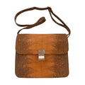 The Pelle Lizard Collection Handmade 100% Genuine Lizard Leather Brown Color Crossbody Bag - Sticky add to cart bar
