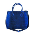 The Pelle Lizard Collection Handmade 100% Genuine Lizard Leather Blue Color Tote Bag - Sticky add to cart bar
