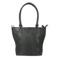 Black Dual Tone Croco Embossed Cow Genuine Leather Tote Bag Dual Tone (15.75" x 4" x 13") - Sticky add to cart bar