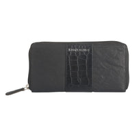 Black Croco Embossed Genuine Leather Wallet (7.5"x0.78"x3.93")
