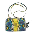 The Pelle Python Collection Handmade 100 % Genuine Python Leather Blue Crossbody Wallet (8"x5"x1.69") - Sticky add to cart bar