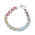 Multi Color Austrian Crystal Bracelet in Silvertone (6.75 In) - Sticky add to cart bar