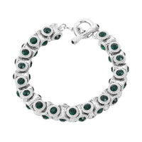 Multi Color Austrian Crystal Bracelet in Silvertone (6.75 In)