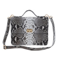 The Pelle Python Collection Handmade 100% Genuine Python Leather Natural Color Crossbody Bag (10"x6.7"x3.9")
