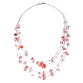 Black Agate and Black Glass Layered Necklace 20 Inches in Silvertone 90.00 ctw - Sticky add to cart bar