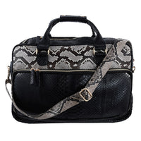 The Pelle Python Collection Handmade 100% Genuine Python Leather Black with Natural Color Laptop Bag (15.5"x12"x3.5")