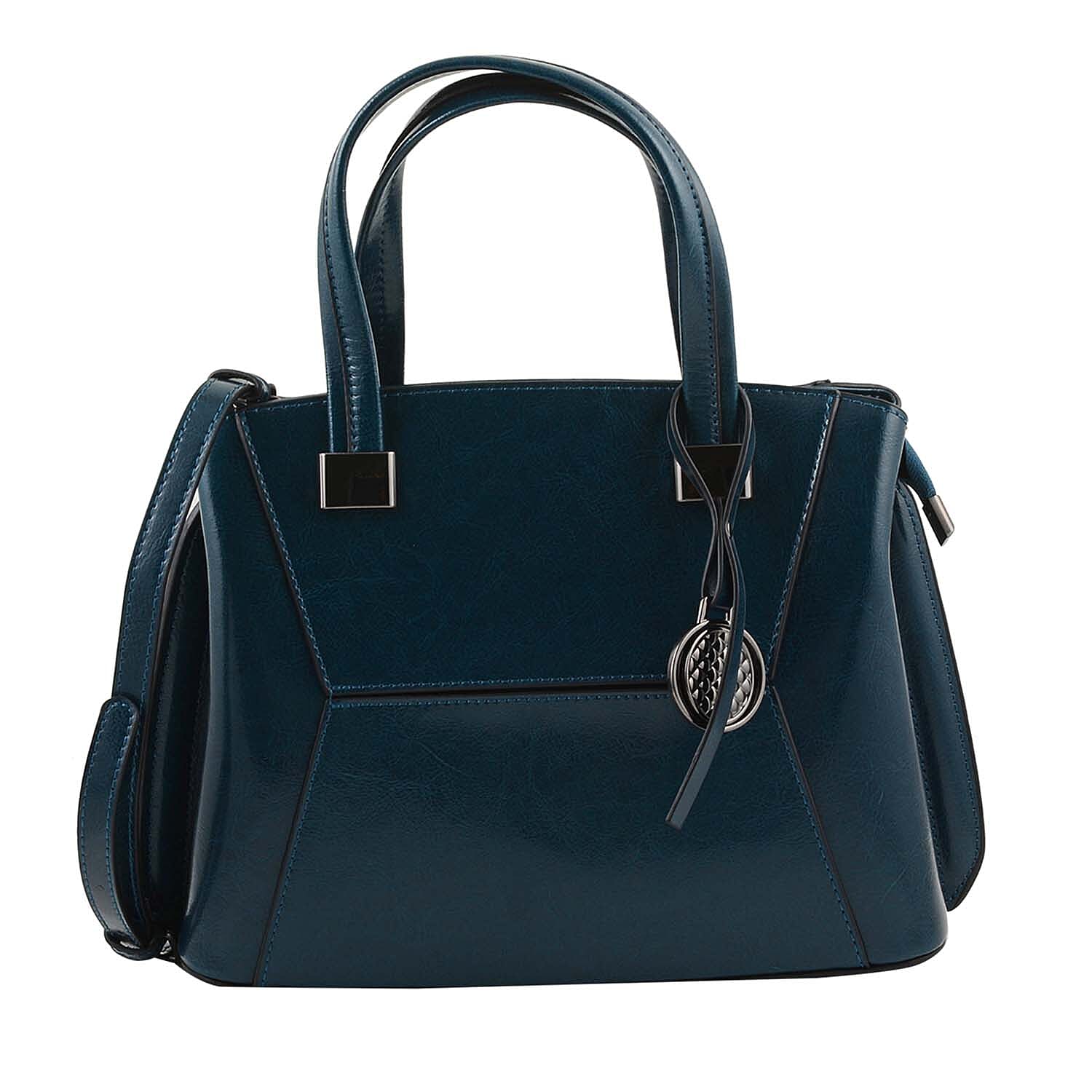 Hong Kong Closeout Collection Black Genuine Leather Crossbody Bag (10.63x4.72x8.46) with Set of 2 Woven & Leather Strap