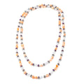 Peach Fresh Water Cultured Pearl and Simulated Multi Color Quartz Beaded Endless Necklace 48 Inches - Sticky add to cart bar