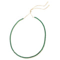 Simulated Emerald Tennis Bolo Necklace 18 Inches in Goldtone - Sticky add to cart bar