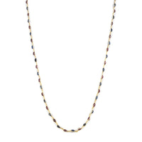 Sapphire and Ruby Bar Beaded Necklace 36 Inches in 14K YG Over Sterling Silver 40.80 ctw