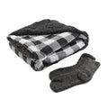 Gray Checker Berber Throw and Socks Set (50"x60") - Sticky add to cart bar