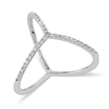Andante Simulated Diamond Tri-Way Band Ring in Goldtone (Size 7.0) 0.40 ctw - Sticky add to cart bar