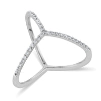 Andante Simulated Diamond Tri-Way Band Ring in Goldtone (Size 7.0) 0.40 ctw
