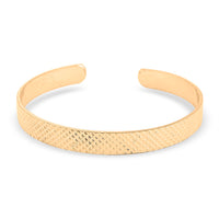 Andante Geometric Patterned Cuff Bracelet in Goldtone (7.00 In)