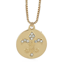 Andante Austrian Crystal Fleur-De-Lis Necklace (20 Inches) in Goldtone