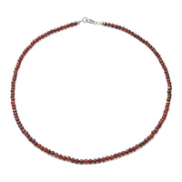 45.00 ctw Orissa Rhodolite Garnet Beaded Necklace 18 inches in Sterling Silver