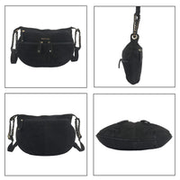 Black 100% Genuine Leather Crossbody Sling Bag (13"x10"x1.5")