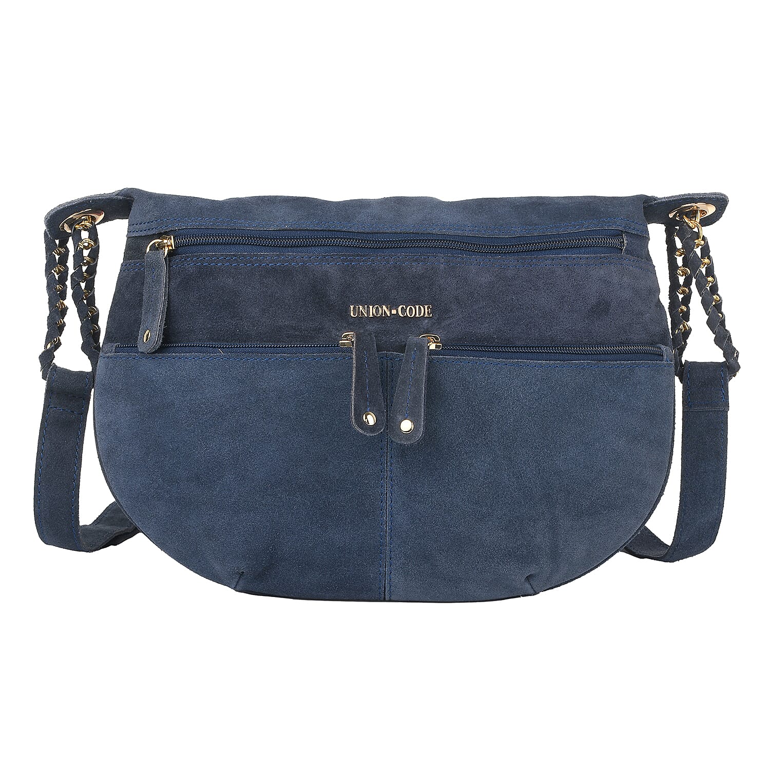 Black 100% Genuine Leather Crossbody Sling Bag (13"x10"x1.5")