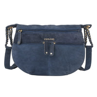 Black 100% Genuine Leather Crossbody Sling Bag (13"x10"x1.5")