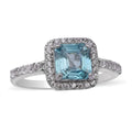 Cambodian Blue Zircon, Natural White Zircon Ring in Platinum Over Sterling Silver 3.15 ctw - Sticky add to cart bar