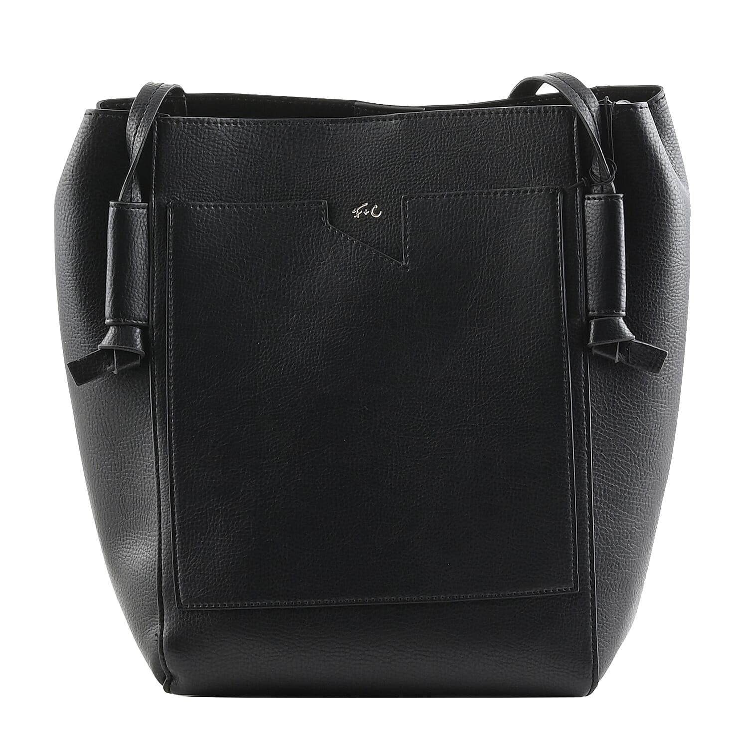 Foley & Corinna Black Vegan Leather Diane Crossbody Tote Bag