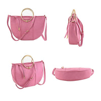 Foley & Corinna Black Vegan Leather Limelight City Crescent Satchel Bag