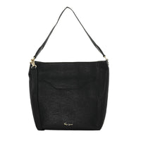 Foley & Corinna Black Faux Leather City Blooms Tote Bag
