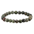 Connemara Marble 150 ctw Bead Bracelet, Beaded Stretch Bracelet, Bracelet in Silvertone, Adjustable Bracelet For Women - Sticky add to cart bar