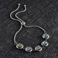 Lab Created White Opal 8mm Beaded Bolo Bracelet in Stainless Steel - Sticky add to cart bar