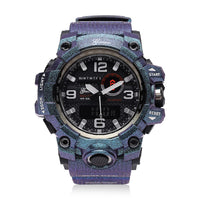 GENOA Japanese and Electronic Movement Multifunctional Key Watch in Blue Silicone Strap (58 mm)