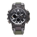GENOA Japanese and Electronic Movement Multifunctional Key Watch in Blacktone Army Green Silicone Strap (46 mm) - Sticky add to cart bar