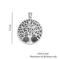 Connemara Marble From Ireland Tree of Life Pendant in Silvertone 30ctw