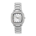 STRADA Japanese Movement White Austrian Crystal Watch in Silvertone - Sticky add to cart bar