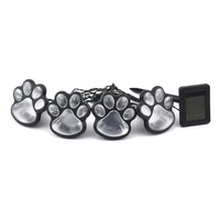 HOMESMART Set of 4 Waterproof Paw Print Solar Lights (3.42"x3.54"x3.54") (White Light)