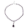 Galilea Rose Quartz Beaded Lariat Necklace 18 Inches in Silvertone 79.00 ctw - Sticky add to cart bar