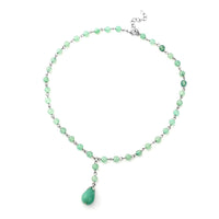 Galilea Rose Quartz Beaded Lariat Necklace 18 Inches in Silvertone 79.00 ctw