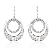 Simulated White Diamond Earrings in Silvertone 10.00 ctw
