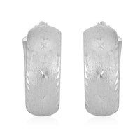 Textured Hoop Earrings in Sterling Silver 3.80 Grams