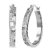 Hoop Earrings in Sterling Silver 3.20 Grams