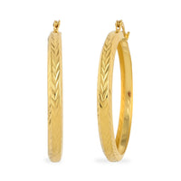 14K Yellow Gold Over Sterling Silver Hoop Earrings 3.50 Grams