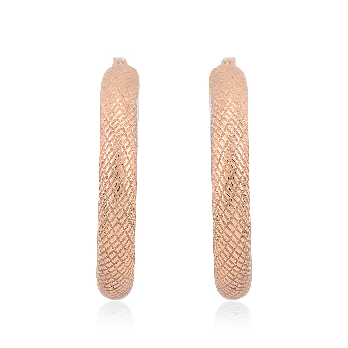 14K RG Over Sterling Silver Hoop Earrings (3.20 g)