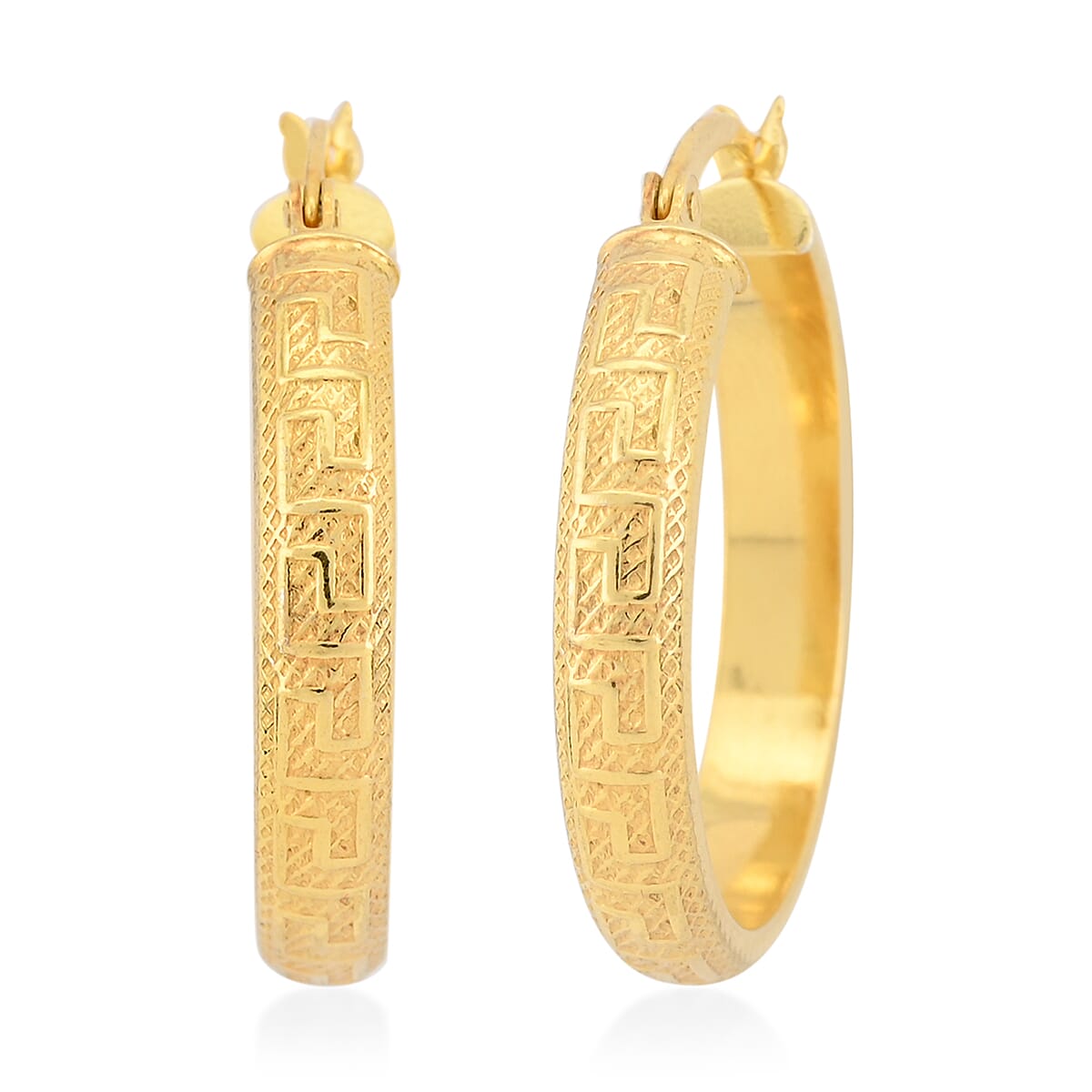 14K YG Over Sterling Silver Hoop Earrings (4.20 g)