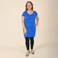 TAMSY Blue Tanzanite Brushed Microfiber Tunic Sleep Shirt - L - Sticky add to cart bar