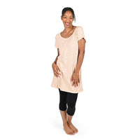 TAMSY Blush Giraffe Brushed Microfiber Tunic Sleep Shirt - L