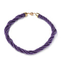Simulated Purple Pearl Multi Row Twisted Necklace in Goldtone 23 Inches - Sticky add to cart bar
