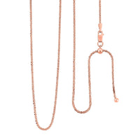 Singapore Adjustable Chain 24 Inches in 14K RG Over Sterling Silver 3.80 Grams