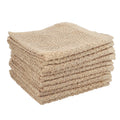 Set of 10 Beige Ring Spun Carded Solid Dobby Face Towels (12"x12") - Sticky add to cart bar