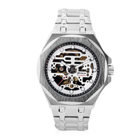 GENOA Automatic Mechanical Movement Octagonal Dial Watch in ION Plated Black Stainless Steel Strap (46mm)