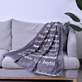 HOMESMART Letters Printed Flannel Blanket- Purple (50"x60") - Sticky add to cart bar