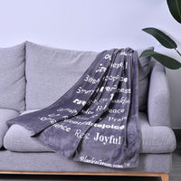 HOMESMART Letters Printed Flannel Blanket- Purple (50"x60")